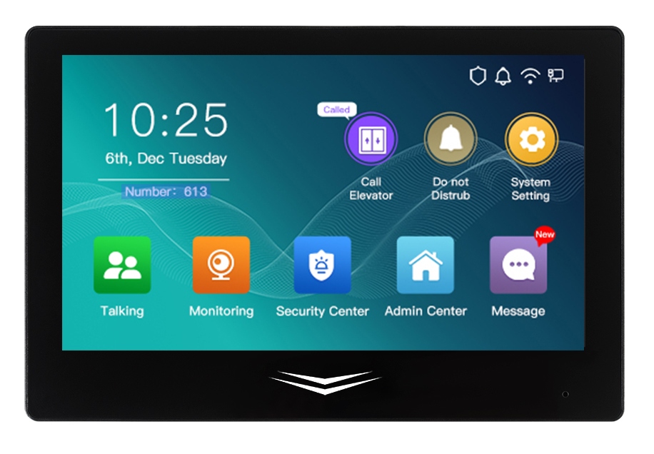 7 inci Unit Dalaman Intercom Doorbell Untuk Villa Video Calling Telefon